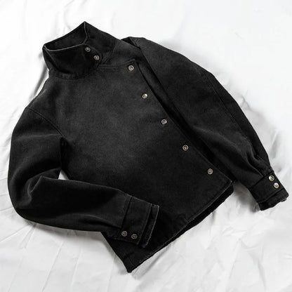 Fencing Jacket Y2K Vintage Wash Canvas – Unisex Gothic Harajuku Streetwear