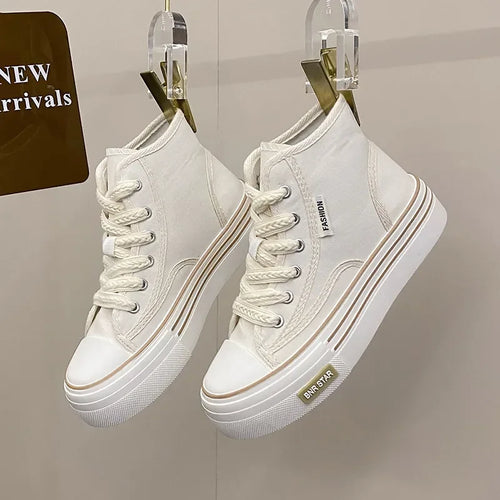 Women's Platform High-Top Canvas Sneakers