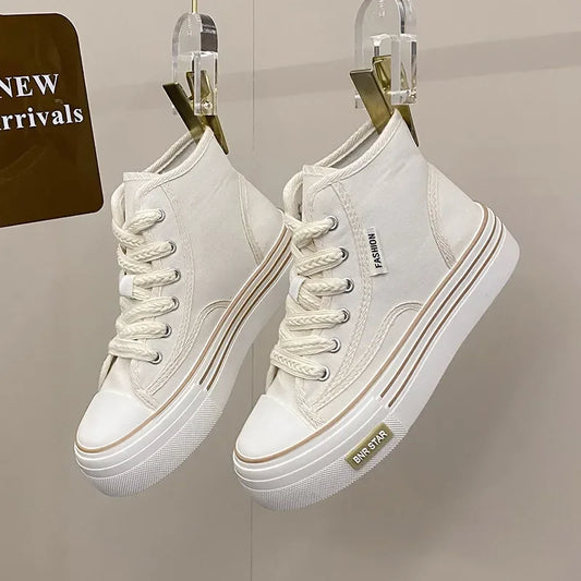 Women's Platform High-Top Canvas Sneakers