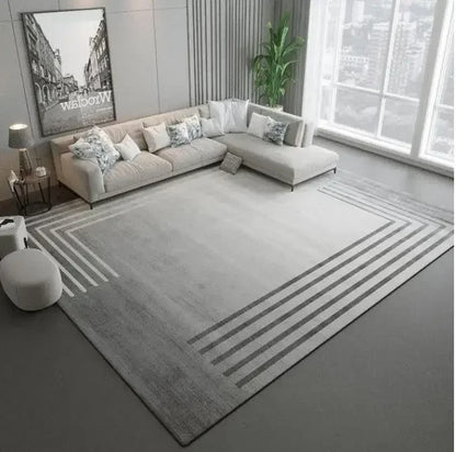 Modern Grey Area Rug – Soft Textured Carpet for Living Room & Bedroom