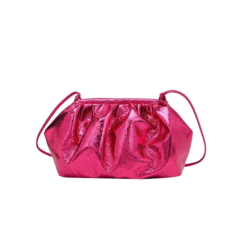 Small Luxury Design Women's Leather Silver Cloud Bag