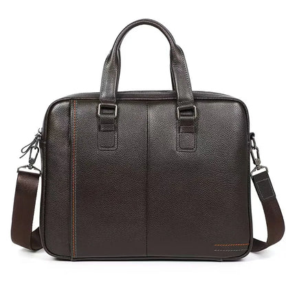 Genuine Leather Men's Briefcase – Business Shoulder Messenger Bag