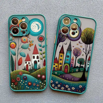 Whimsical Village iPhone Case – Fairy-Tale Art Design