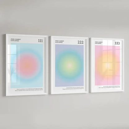 Angel Numbers Aura Wall Art Poster – 111 222 333 Spiritual Print