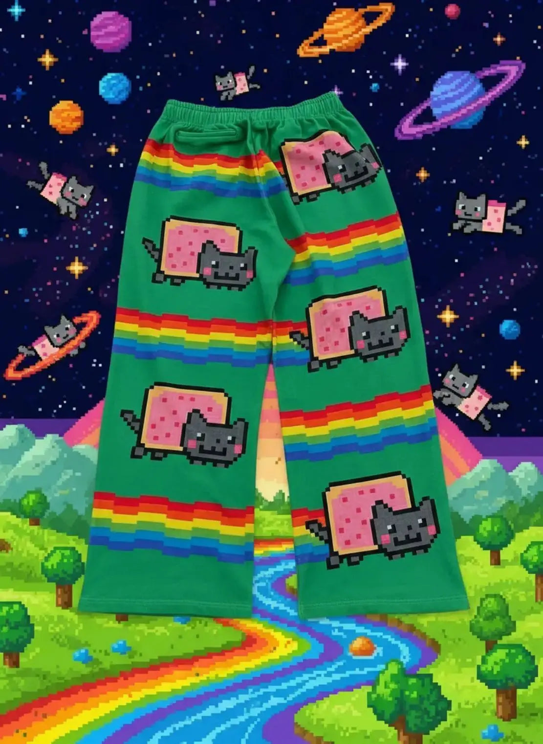 Nyan Cat Baggy Sweatpants Y2K Streetwear Hip Hop Graphic Pants