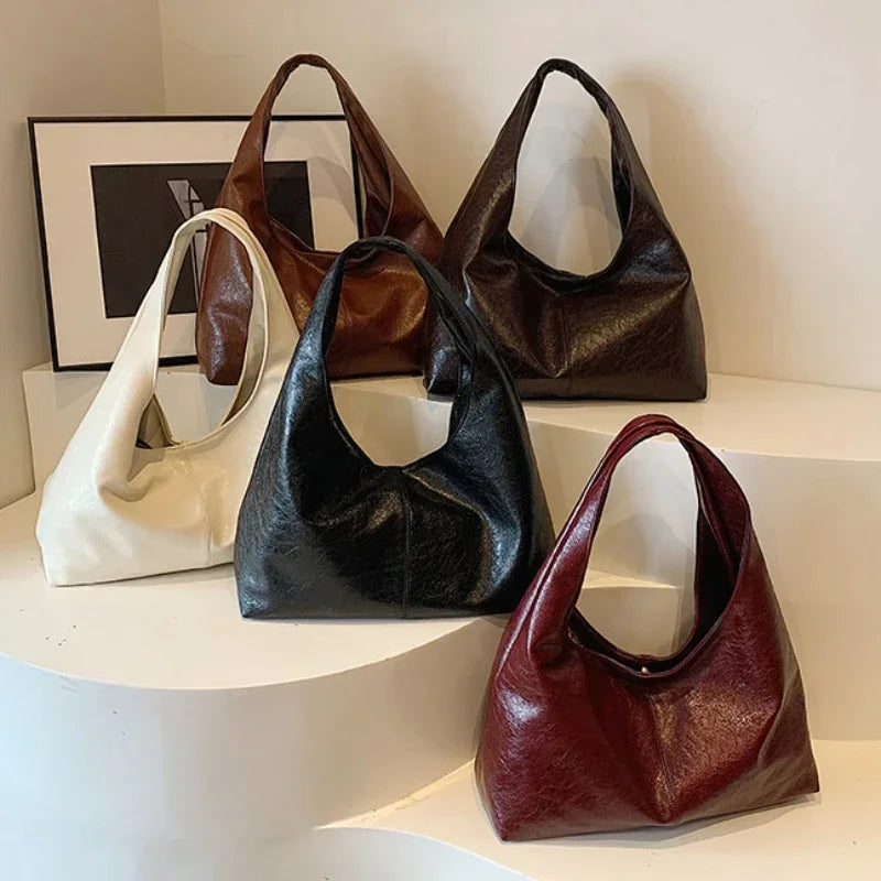Large Capacity PU Leather Hobo Underarm Bags