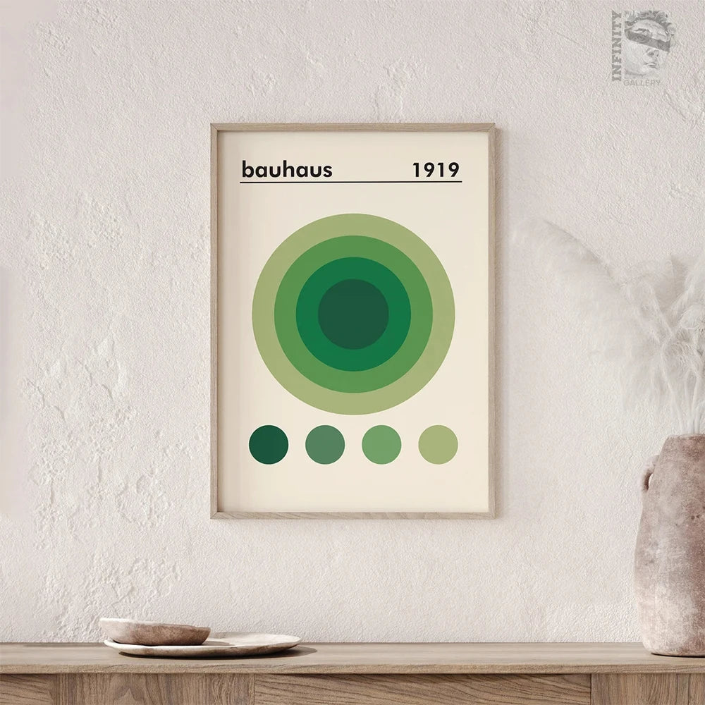 3-Piece Green Wall Art Poster Set – Bauhaus, Keith Haring & Matisse