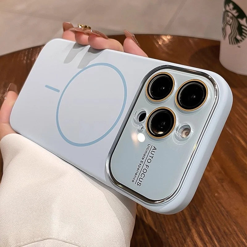 Magnetic Liquid Silicone iPhone Case – MagSafe Compatible with Camera Lens Protector