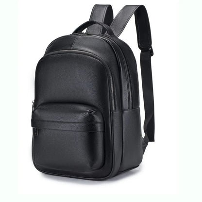 Genuine Leather Men's Backpack – Black Business & School Bag