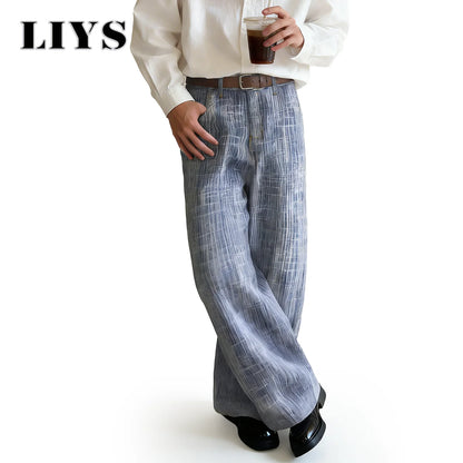 Jacquard Baggy Wide Leg Jeans – Unisex Japanese Korean Streetwear