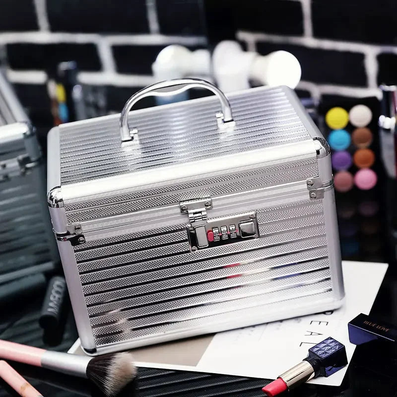 Aluminum Makeup Case with Lock – Professional Cosmetic Box