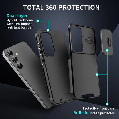 Shockproof Armor Samsung Galaxy Case with Slide Camera Cover