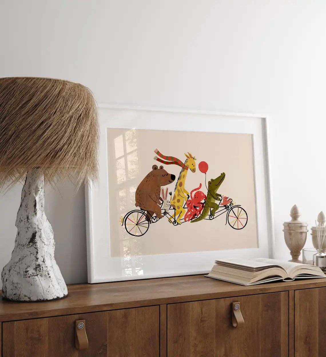 Animal Bike Parade Canvas Print – Kids Nursery Wall Art