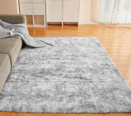 Tie-Dye Plush Shaggy Rug – Soft Carpet for Bedroom & Living Room