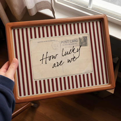 How Lucky Are We Vintage Wall Art Print – Retro Postcard Love Quote