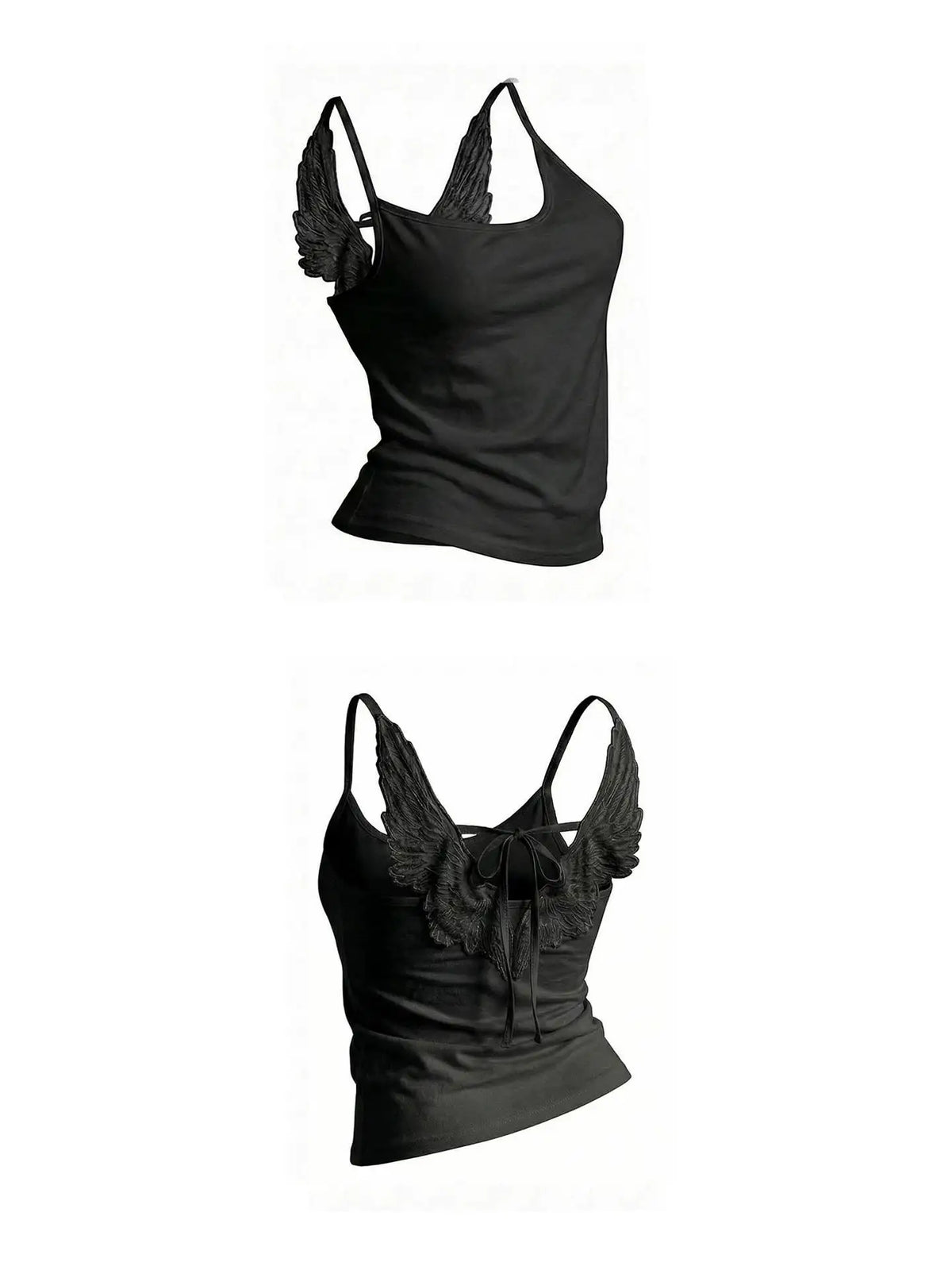 Y2K Angel Wings Vest & Denim Shorts Set – Punk Streetwear