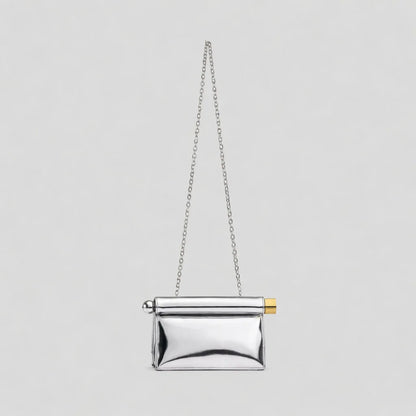 Metallic Clutch Bag for Women – Mini Chain Crossbody Evening Purse