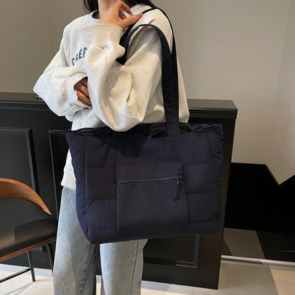 Large Puffer Tote Bag – Women's Quilted Shoulder Shopper
