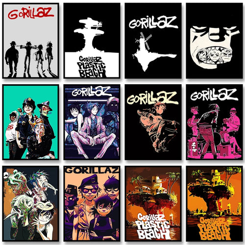 Gorillaz Poster – Anime Rock Band Wall Art Print for Music Fans