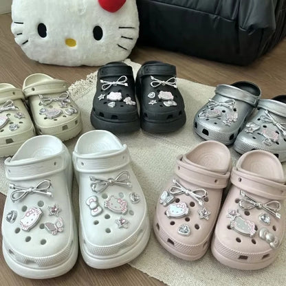 Hello Kitty Silvery Shoe Charms Set