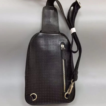 Men's Genuine Leather Sling Chest Bag – Python Skin Shoulder Pack