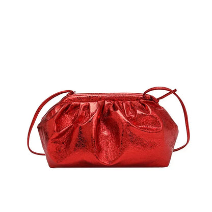 Small Luxury Design Women's Leather Silver Cloud Bag