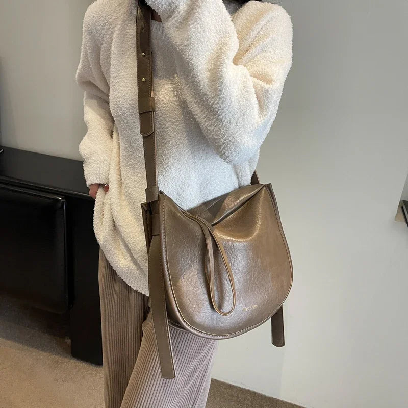 Retro PU Leather Crossbody Shoulder Bag for Women