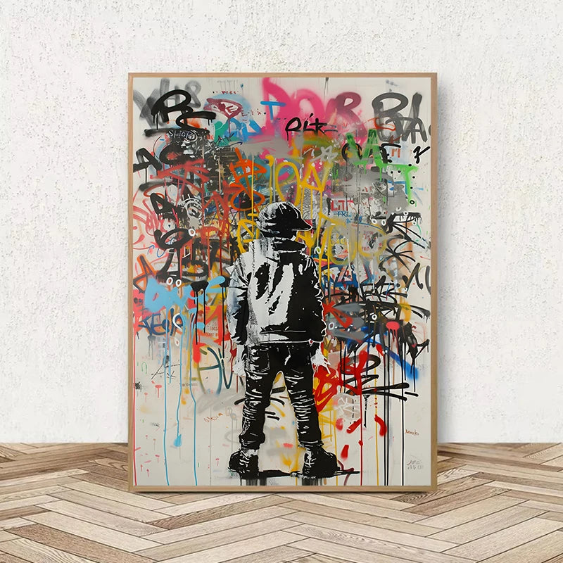 Graffiti Lion Art Poster – Colorful Abstract Canvas Wall Print