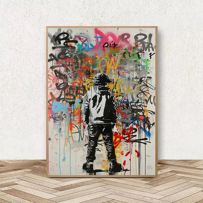 Graffiti Lion Art Poster – Colorful Abstract Canvas Wall Print