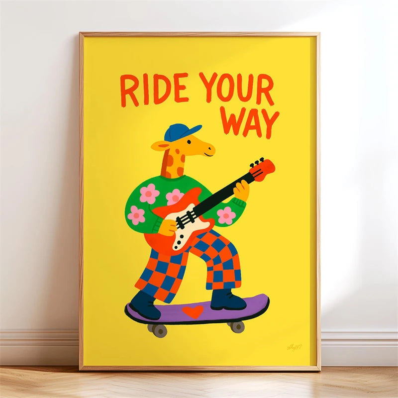 Boho Kids Wall Art Poster – Unicorn Motivational Print for Nursery & Girls Room