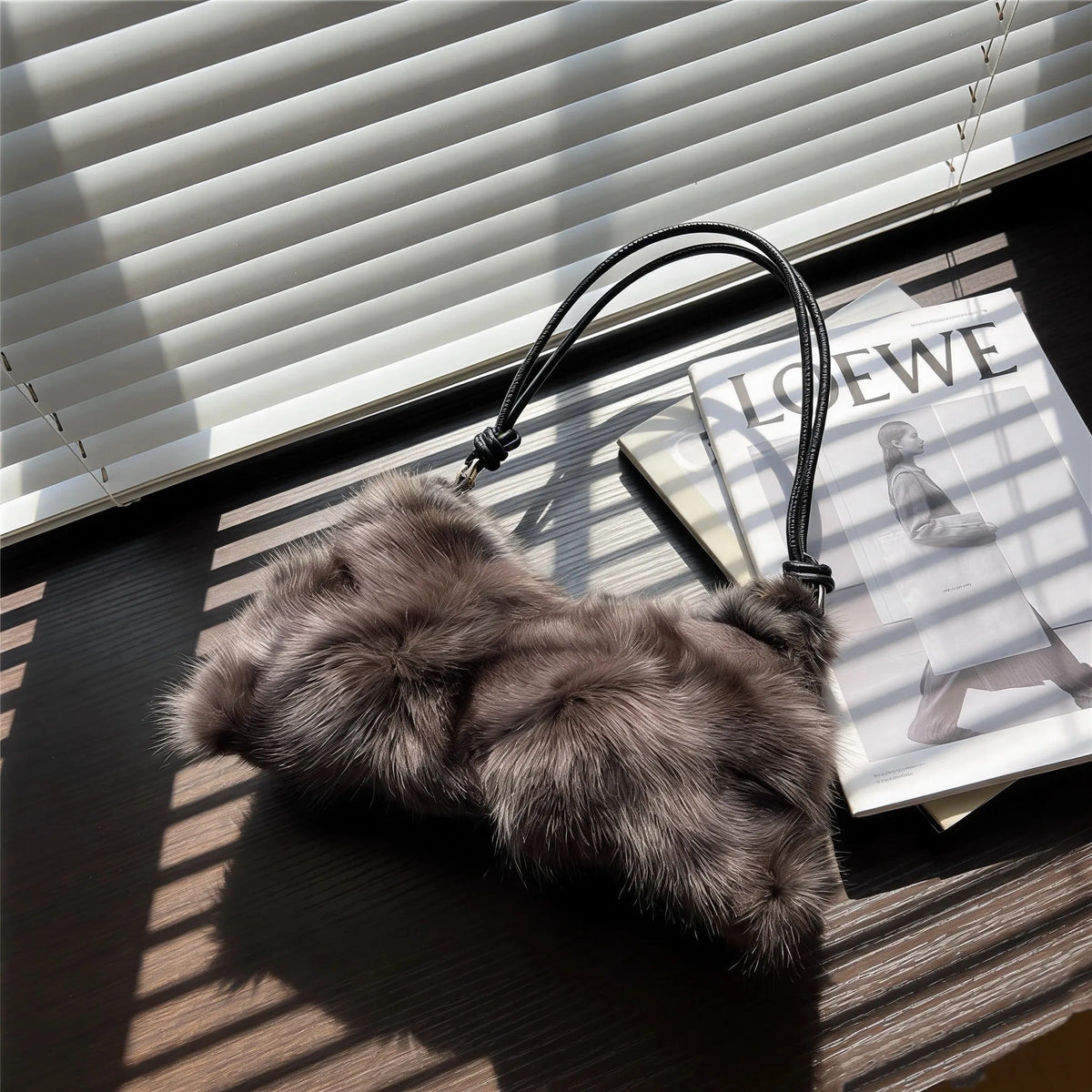 Fluffy Fur Shoulder Bag for Women – Luxury Handbag & Purse
