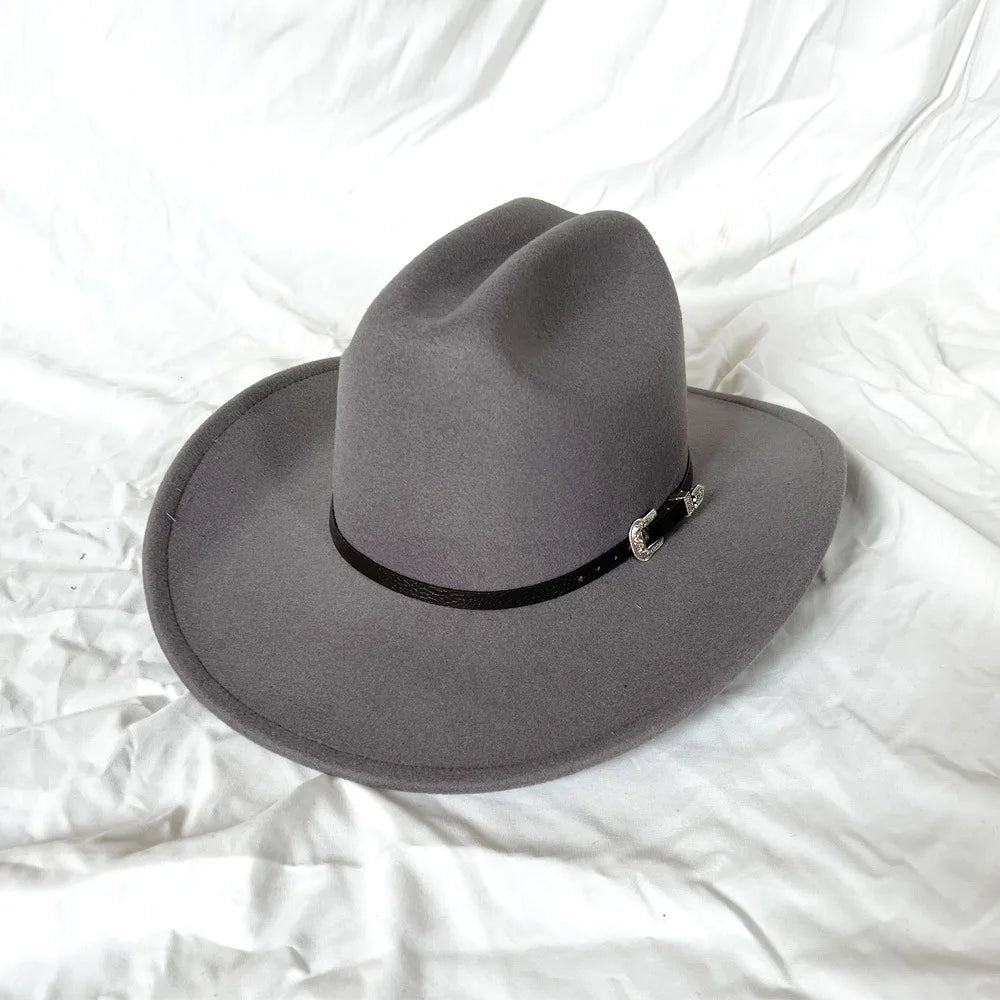 Wide Brim Cowboy Hat – Vintage Western Jazz Hat for Men & Women