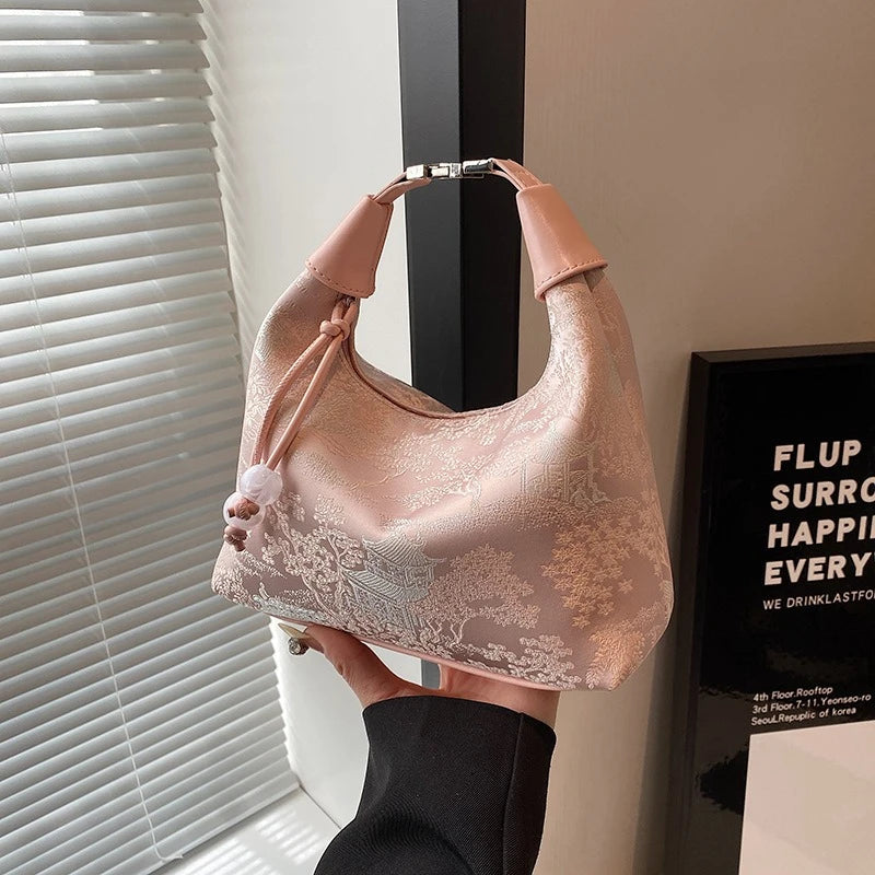 Fashionable Chinese Embroidery Handbag Brand Versatile Shoulder Bag