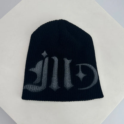 Gothic Knit Beanie – Y2K Dark Aesthetic Winter Hat