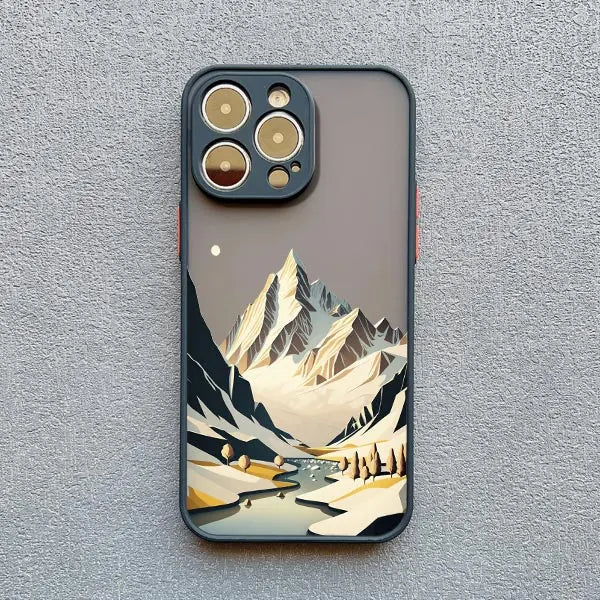 Mountain Peaks Landscape iPhone Case – Shockproof Frosted Cover