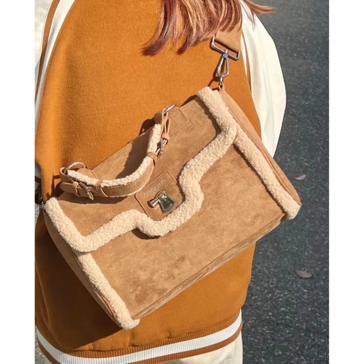 Vintage Brown Tote Bag Women Autumn Winter