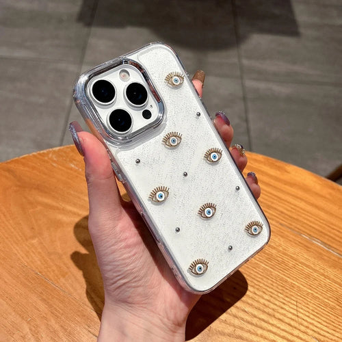 Evil Eye Glitter iPhone Case – Clear 3D Epoxy Electroplated Lens Cover