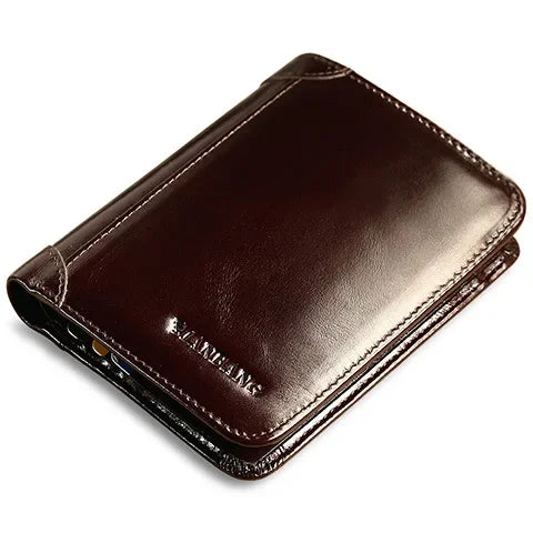Men S Wallets 100 Cow Genuine Leather Short Wallet Male Cash Purses Clutch Boy 3 Fold Casual