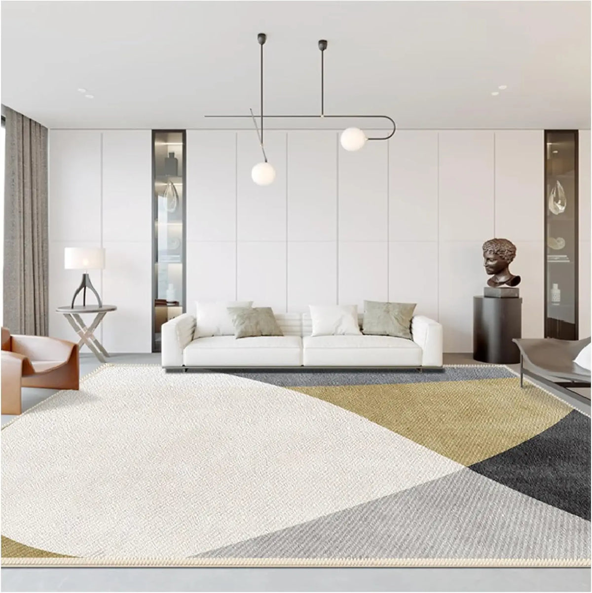 Nordic Abstract Area Rug – Large Living Room Carpet, Anti-Slip, Modern Luxury