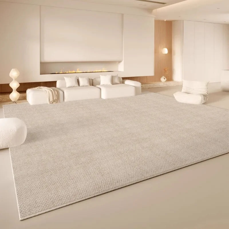 Minimalist Cream Area Rug – Soft Non-Slip Living Room Carpet
