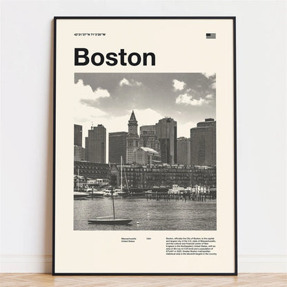 Retro City Poster – Mid-Century Modern Wall Art Print