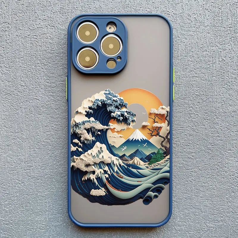 Fantasy Landscape iPhone Case – Hot Air Balloon & Planet Design