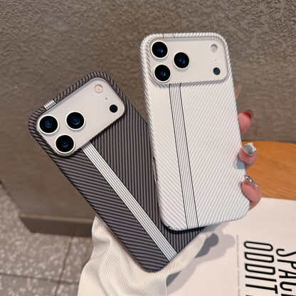 Carbon Fiber Stripe Hard iPhone Case – Kevlar Texture Cover