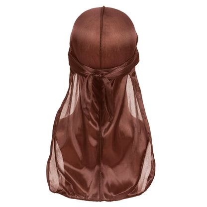 Men Satin Breathable Silky Durag Long Tail Doo Rag Pirate Hat Headband Turban Bandana Headwearmen