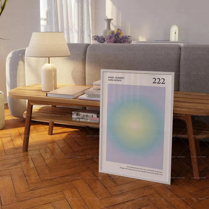 Angel Numbers Aura Wall Art Poster – 111 222 333 Spiritual Print