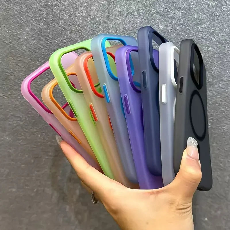 MagSafe Clear iPhone Case – Matte Candy Wireless Charging Cover
