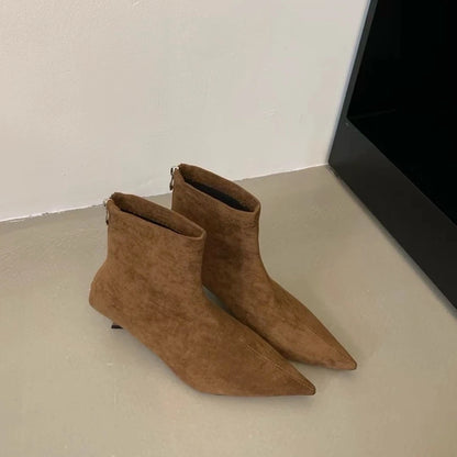 Women's Pointed Toe Ankle Boots – Slim Kitten Heel