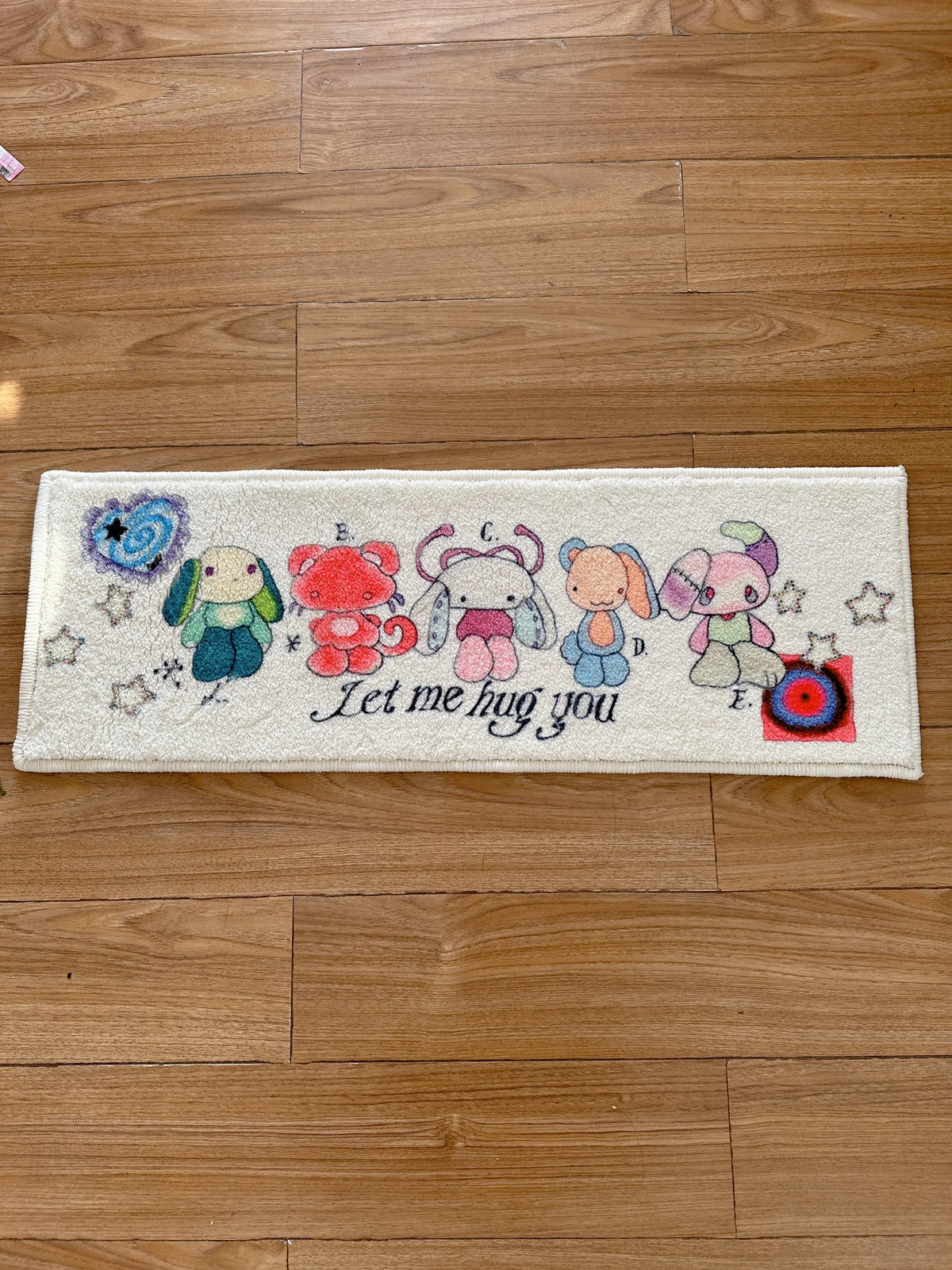 Cute Cartoon Bedside Rug – Soft Wool-Like Floor Mat for Bedroom