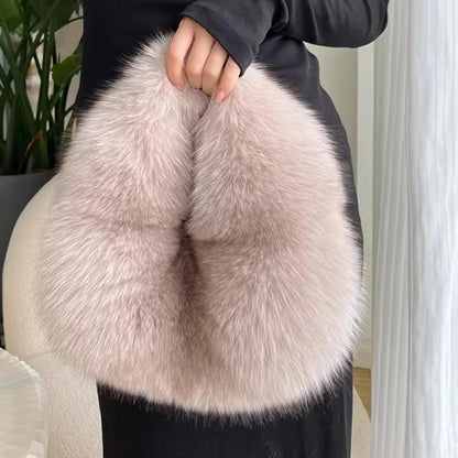 Fashion Soft Plush Half Moon Bags