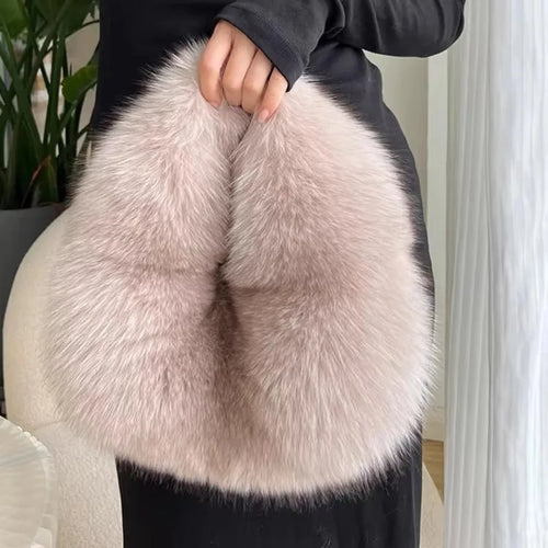 Fashion Soft Plush Half Moon Bags